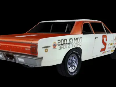 Sport Car Chevrolet Chevelle 1965 for games Low-poly 3D model