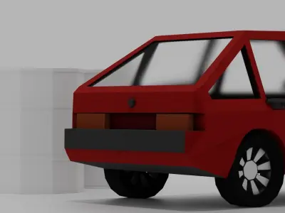 soviet low poly car  Low-poly 3D model
