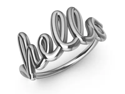 custom name ring 3D print model