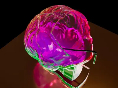 Brain like Vase Glass 3D print model