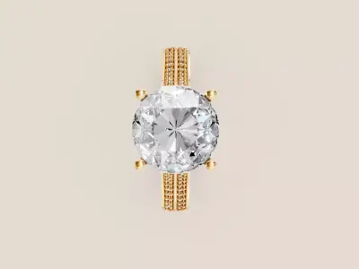 Solitaire Ring 3D print model 8