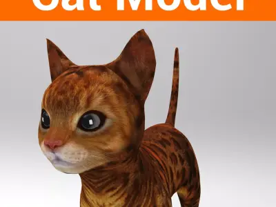 3d Pet Cat low poly  Low-poly 3D model