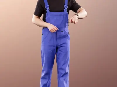 Jimmy 11421 - Working Man Mechatronics Engineer with Dungarees 3D model