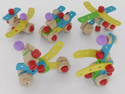 Wood Toy - newart toys - colecao gire e crie 3D model