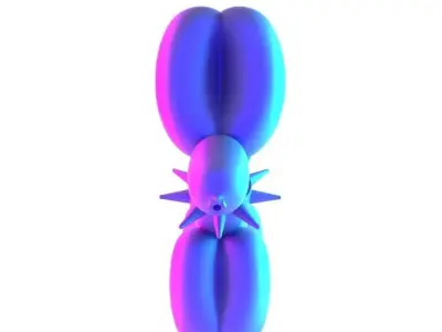 Punk Doberman Dog Balloon Decoration Props Second Life toy 3D print model