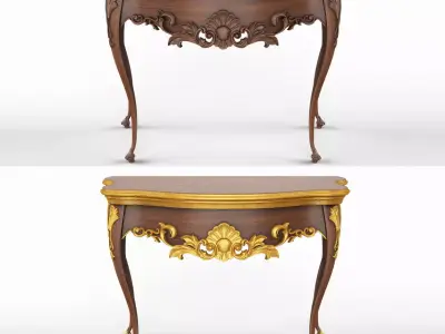 Wooden classic console table 01 01 3D model