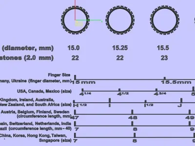 Eternity diamond ring 2 mm gems set 3D print model