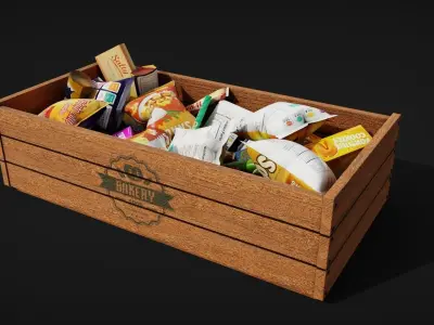 Snack food packaging Low-poly 3D model