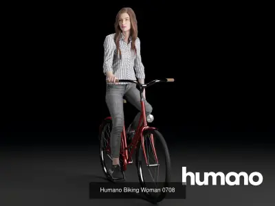 Humano 5-PACK - PEOPLE - BIKING BIKE CYCLIST - 5x 3d models 07A