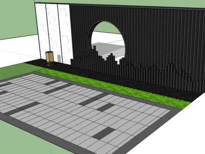 landscape wall -Chinese style-2 3D model