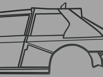 Lancia Delta S4 Wall Silhouette 3D print model