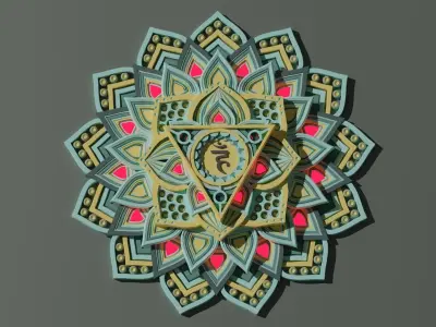 Mandala with glow 3D model