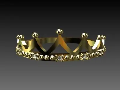 Ring Crown diamond 3D print model 3D print model