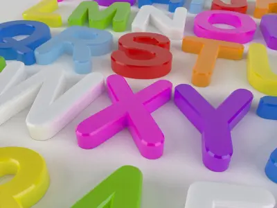 Letter Fridge Magnets 3D model