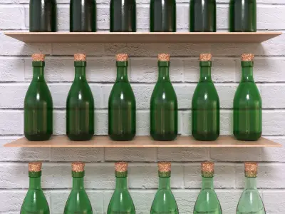 Wine Bottle  Free low-poly 3D model