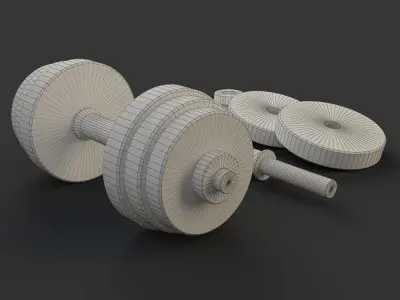 Sport Dumbbells - simplified model 3D model