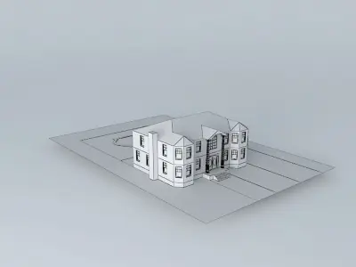 Luxury Brick Mansion Free 3D model