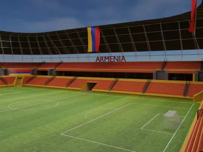 Armania Football Stadium and Interiors Low-poly 3D model