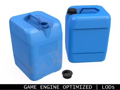 Canister Blue Clean and Dirty Low-poly 3D model