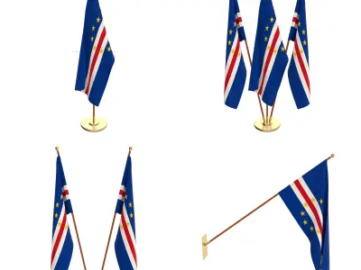 Cape Verde Flag Pack 3D model