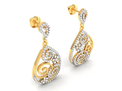 Solitaire Women Earring 3D print model