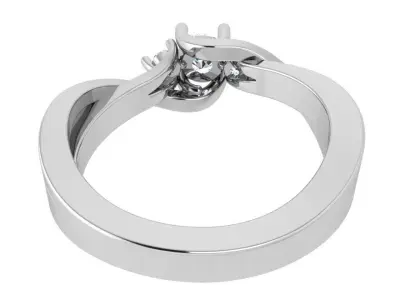 Round Diamond Twisted Ring 3622 3D print model