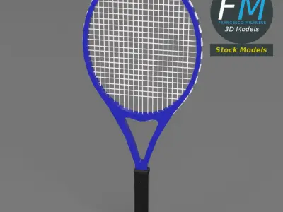 Tennis racket Low-poly 3D model