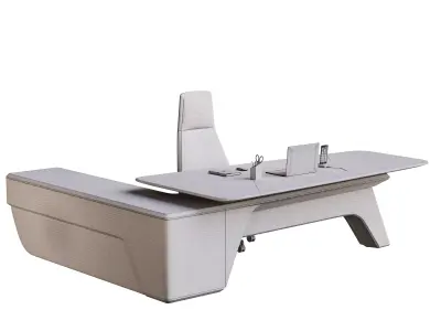 High Tech Executive Office Desk W-2428 3D model