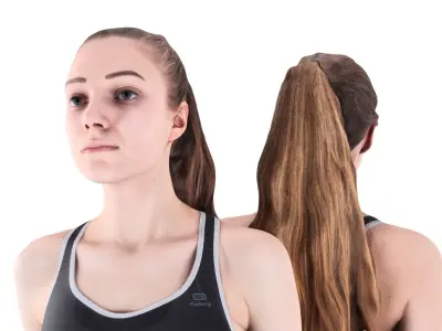 Sporty woman walking 77 Low-poly 3D model