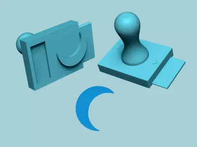 Stamp 02 - Moon - Fondant Decoration Maker Toy 3D print model