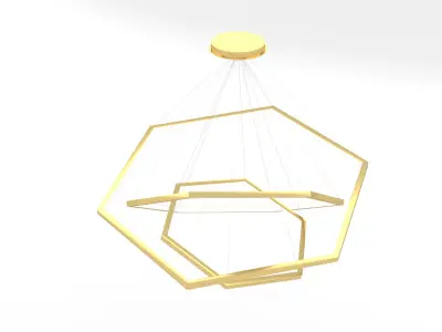 Modern Hexagonal LED Chandelier 3D model