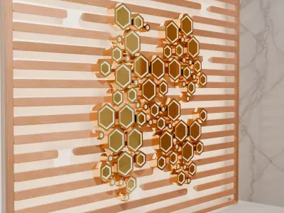 Luxury Hexagonal 3D Wall Panel Low-poly 3D model