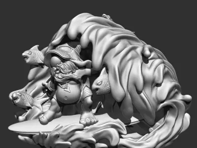 Surfing Gonk Gnarly Brad 3D print model