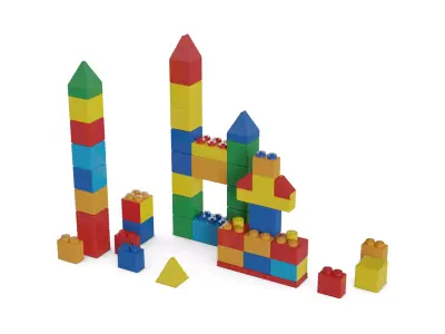 Cars and action games Building Blocks Set 3D model
