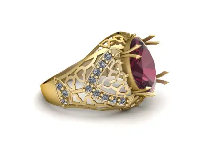 LUXURY PINK TOPAZ RING 3D PRINTABLE MODEL 3D print model