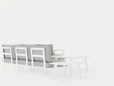 Villac sofa set W Gray Low-poly 3D model