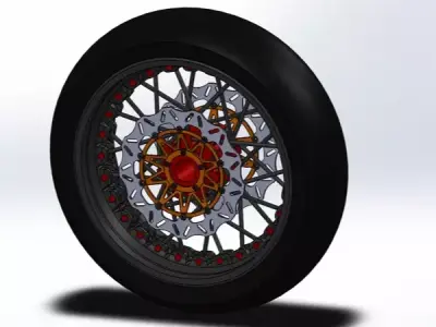 Motorcycle Wheel for Cafe Racer 3D print model