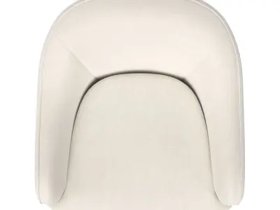 Delfino Chair Muslin Swivel Chair 3D model