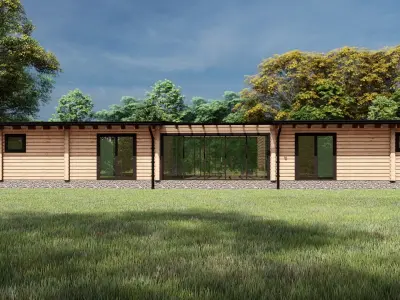 3D model of a wooden house 3D model 4
