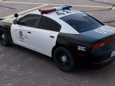 Police Car Dodge Charger LAPD 2011-2014 3D model