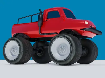 Monster Truck Low-poly 3D model