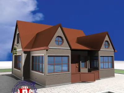 House with roof Free 3D model