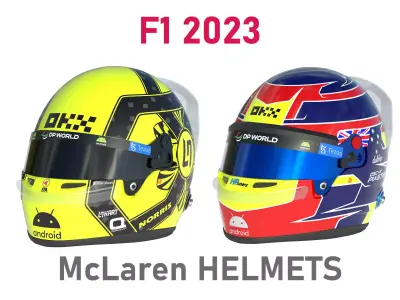 F1 McLaren Helmets 2023 3D model