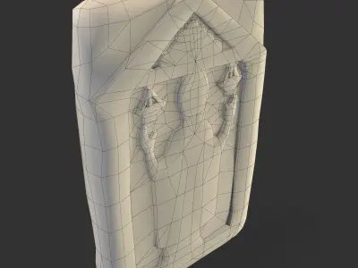 Medieval Designed Grave Stone  Low-poly 3D model