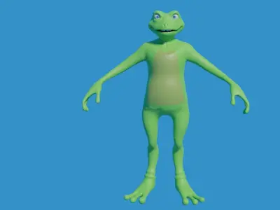Cartoon Frog  Low-poly 3D model