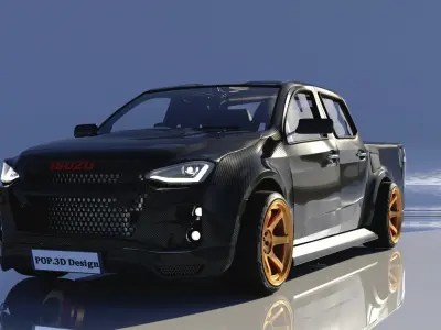 Model 3d Car D-max2020  Custom Cabon 3D model