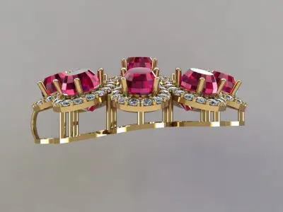 Solitaier Women Pendant 3dm file use natural gem 3D model