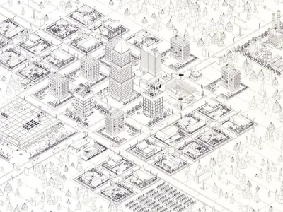 Cartoon Low Poly Town City Pack Low-poly 3D model