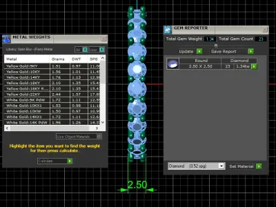 U Shaped Eternity Ring 2 point 5 mm stone size swiss 11 and EU51 3D print model