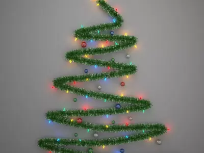 Christmas Tree on the Wall 3D model